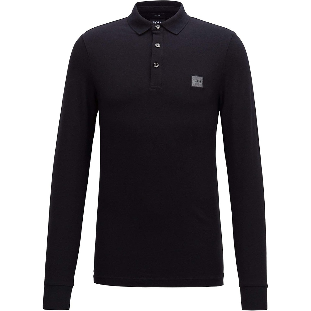 image:imageHugo Boss Passerby Long Sleeve Cotton Black Polo ShirtBlack