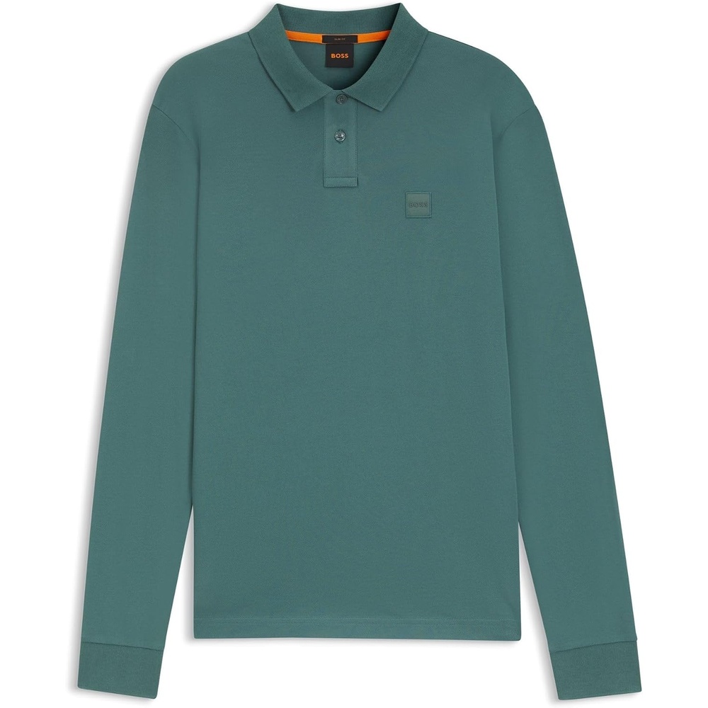 image:imageHugo Boss Passerby Long Sleeve Cotton Black Polo ShirtOpen Green
