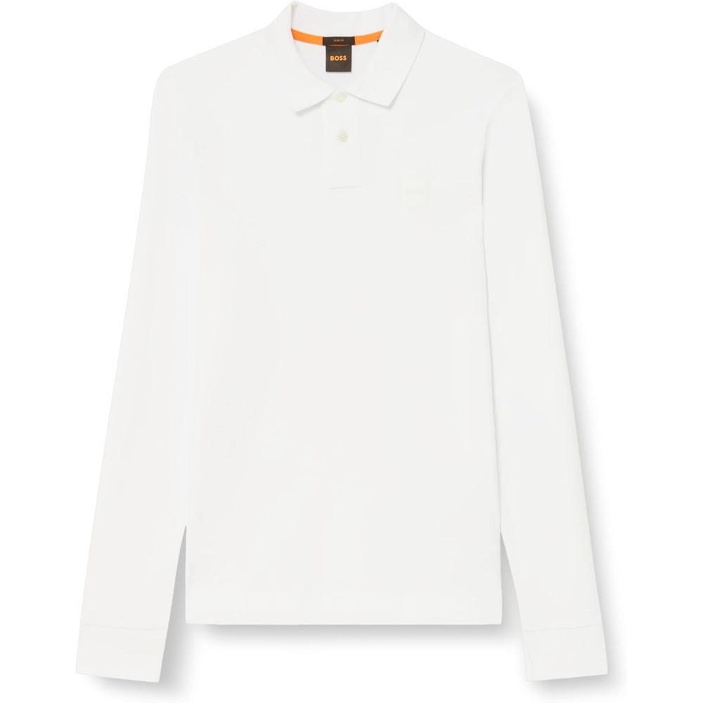 image:imageHugo Boss Passerby Long Sleeve Cotton Black Polo ShirtWhite 100