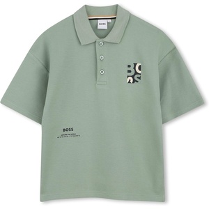 BOSS Boys Boys Short Sleeve Polo Kids Short Sleeve Cotton Classic Fit Polo(Green Bay)