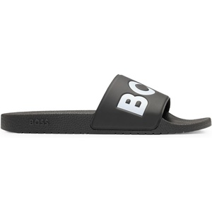 BOSS Herren Aryeh Slid In Italien gefertigte Slides mit großem Logo-Detail Größe(Black2)
