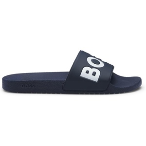 BOSS Herren Aryeh Slid In Italien gefertigte Slides mit großem Logo-Detail Größe(Dark Blue405)