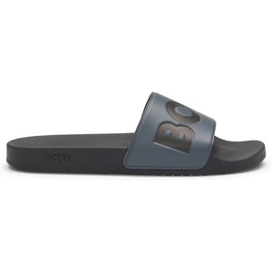BOSS Herren Aryeh Slid In Italien gefertigte Slides mit großem Logo-Detail Größe(Medium Grey36)
