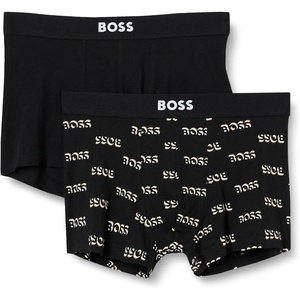 BOSS Men’s 2 Pack Bold Logo and Solid Trunk Gift Set(Bold Logo Black/Black)
