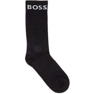 BOSS Men’s 2-pack Bold Logo Solid Cotton Socks(Black Oil)