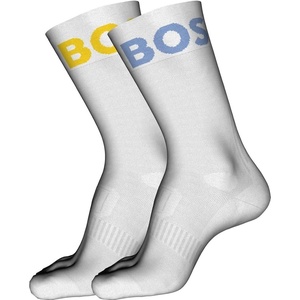 BOSS Men’s 2-pack Bold Logo Solid Cotton Socks(Butter Yellow / Salt  Spruce Blue / Salt)
