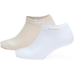 BOSS Men’s 2-pack Solid Cotton Ankle Socks(Cashew/White)