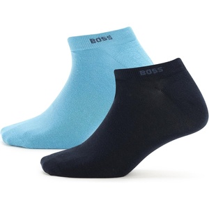 BOSS Men’s 2-pack Solid Cotton Ankle Socks(Colony Blue/Navy Crema)