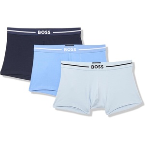 BOSS Men’s 3-pack Bold Logo Trunks(Niagara Mist/Blue Dolphin/Blue Marine)