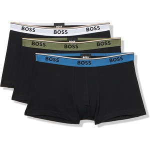 BOSS Men’s 3-pack Multi Color Bold Logo Trunks(Black Crema)
