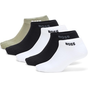 BOSS Men’s 5 Pack Solid Cotton Stretch Socks(Black/Black/White/White/Tea Green)
