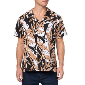 BOSS Men’s Beach Shirt(Black/Camel Floral)