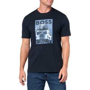 BOSS Men’s Big Logo Car Graphic T-Shirt(Dark Sky)