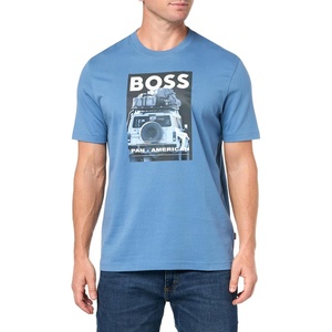 BOSS Men’s Big Logo Car Graphic T-Shirt(Niagara Mist)