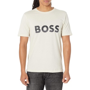 BOSS Mens Big Logo Jersey Cotton T-Shirt(Almond Beige)