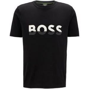 BOSS Mens Big Logo Jersey Cotton T-Shirt(Black Oil)