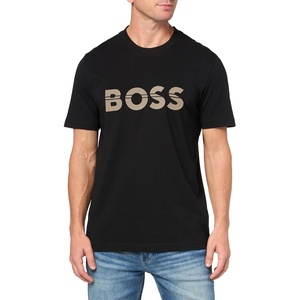 BOSS Mens Big Logo Jersey Cotton T-Shirt(Black Shadow)