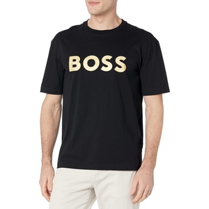 BOSS Mens Big Logo Jersey Cotton T-Shirt(Coal)