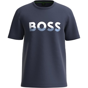 BOSS Mens Big Logo Jersey Cotton T-Shirt(Dark Navy / Forever Blue)