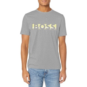BOSS Mens Big Logo Jersey Cotton T-Shirt(High Rise Grey)