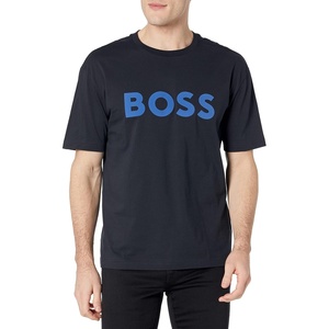 BOSS Mens Big Logo Jersey Cotton T-Shirt(Peacock)