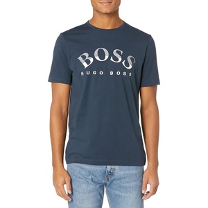 BOSS Mens Big Logo Jersey Cotton T-Shirt(Space Navy)