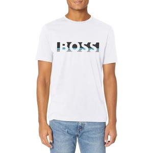 BOSS Mens Big Logo Jersey Cotton T-Shirt(White Soap)
