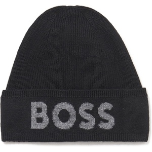 BOSS Men’s Big Logo Knit Hat(Black Crow)