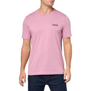 BOSS Men’s Bold Contrast Logo Cotton T-Shirt(Orchid Haze)