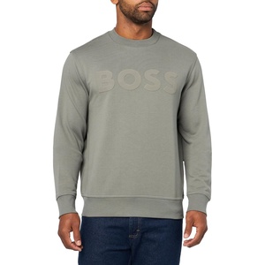 BOSS Men’s Bold Logo French Terry Crew Neck Sweatshirt(Galaxy Clay)
