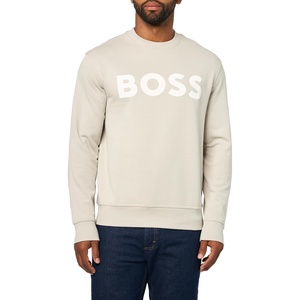 BOSS Men’s Bold Logo French Terry Crew Neck Sweatshirt(Magnet)