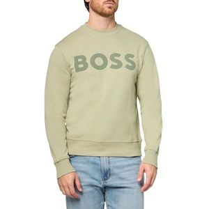 BOSS Men’s Bold Logo French Terry Crew Neck Sweatshirt(Moss Green)