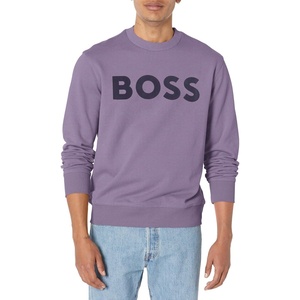 BOSS Men’s Bold Logo French Terry Crew Neck Sweatshirt(Purple Sage)