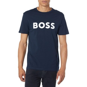 BOSS Men’s Bold Logo Short-Sleeve Jersey T-Shirt(Dark Heritage Blue)