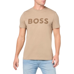 BOSS Men’s Bold Logo Short-Sleeve Jersey T-Shirt(Desert Taupe)