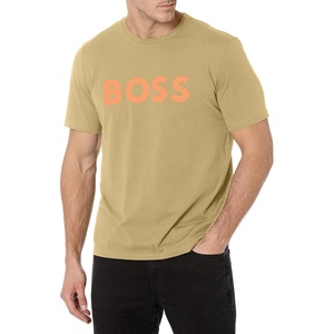 BOSS Men’s Bold Logo Short-Sleeve Jersey T-Shirt(Flax Seed)