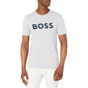 BOSS Men’s Bold Logo Short-Sleeve Jersey T-Shirt(Harbor Mist)
