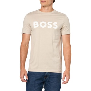 BOSS Men’s Bold Logo Short-Sleeve Jersey T-Shirt(Light Dove Grey)