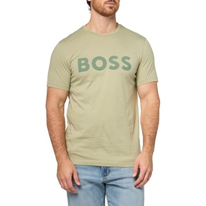 BOSS Men’s Bold Logo Short-Sleeve Jersey T-Shirt(Moss Green)