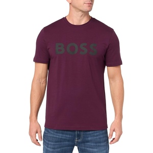 BOSS Men’s Bold Logo Short-Sleeve Jersey T-Shirt(Potent Purple)