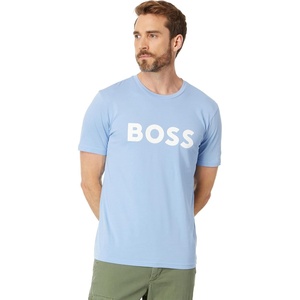 BOSS Men’s Bold Logo Short-Sleeve Jersey T-Shirt(Powder Blue)