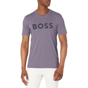 BOSS Men’s Bold Logo Short-Sleeve Jersey T-Shirt(Purple Sage)