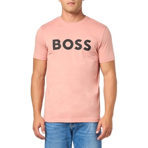 BOSS Men’s Bold Logo Short-Sleeve Jersey T-Shirt(Rose Dawn)