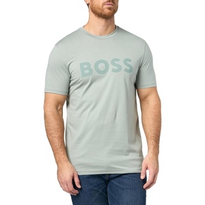 BOSS Men’s Bold Logo Short-Sleeve Jersey T-Shirt(Slate Green)