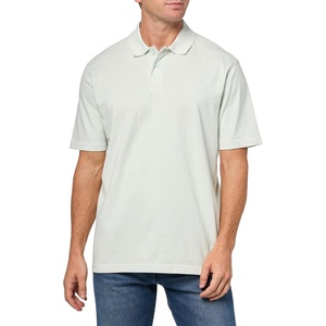 BOSS Men’s Center Logo Cotton Polo Shirt(Open Air Blue)