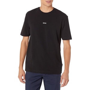 BOSS Men’s Center Logo Regular Fit T-Shirt(Basic Black)