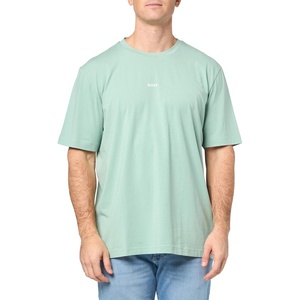 BOSS Men’s Center Logo Regular Fit T-Shirt(Glacial Green)