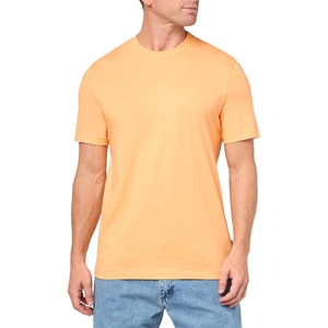 BOSS Men’s Chest Logo Soft Jersey Crew Neck T-Shirt(Mock Orange)