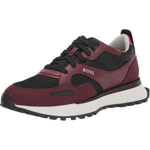 BOSS Men’s Colorblock Lace Up Sneakers(Merlot Red/Black)