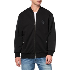 BOSS Men’s Double B Logo Cotton Bomber Jacket(Black Olive)